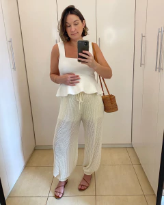 Calça Aladin Tricot Marfim