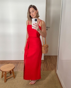 Conjunto Linho Babados Vermelho - loja online