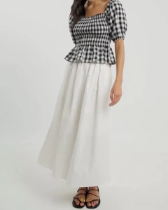 Blusa Linho Vichy P&B - loja online