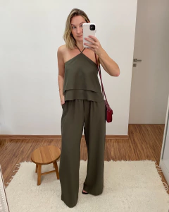 Conjunto Babados Verde Militar