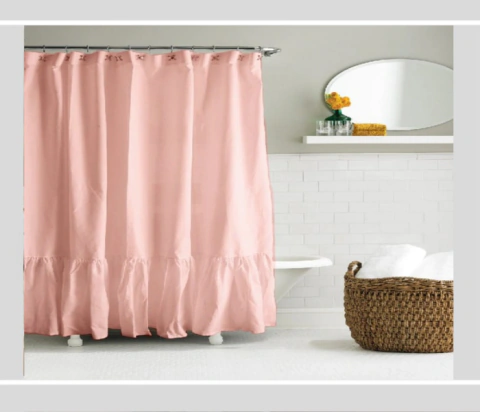 Cortina de Tusor para baño con volado