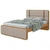 Cama Lopas Leder 1,60m TEcido Linho Bege/Corano Detalhe Amendoa
