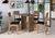 Mesa Indekes Karla c/ 4 cadeiras (noce/tecido preto) - comprar online