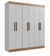 Roupeiro Doripel New Xangai 6p (lunar/nogueira) - comprar online