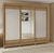 Roupeiro Lopas Nice 3p (1p com espelho) (amendoa/off white)