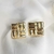 Brinco quadrado com detalhes, folheado, feminino dourado b15 - loja online