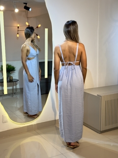 VESTIDO DECOTE V FENDA - loja online