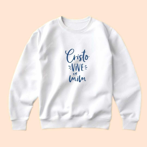 Moletom Bordado Cristo Vive Em Mim