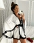 Robe Manga Morcego Branco/Preto