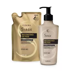 Combo Siàge Reconstrói os Fios: Condicionador 400ml + Refil 400ml