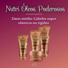 Kit Nutri Óleos Poderosos da Eudora - Shampo+Condicionador + Máscara+Elixir Tratamento Overnight 850 ml