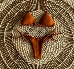 Biquíni cortininha canelado premium laranja - comprar online