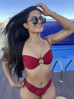 Biquíni aro meia taça com detalhe em espiral - Thays Beachwear