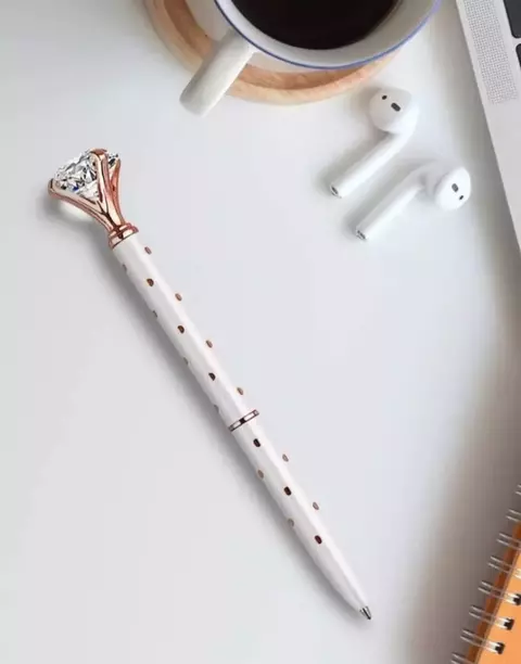 Caneta Diamante Branca Poá