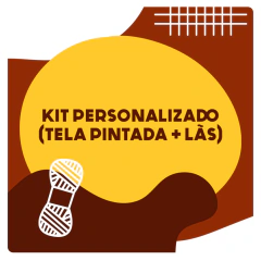 KIT (tela pintada + 6 meadas de lã)
