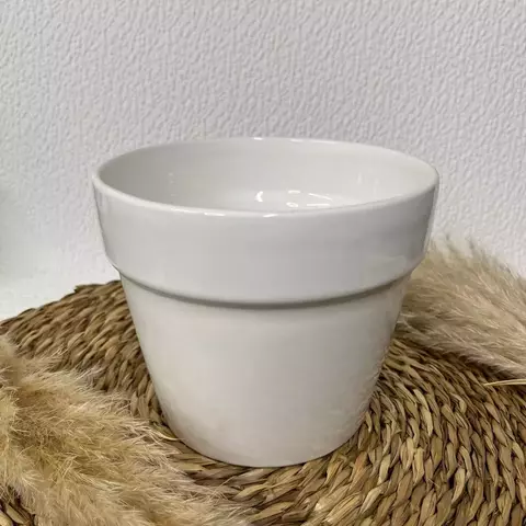 Maceta de Cerámica Blanca N°5