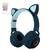 Fone de ouvido de gato, fofo, sem fio, bluetooth, compatível com microfone, bri - VARIEDADES BRASIL