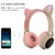 Fone de ouvido de gato, fofo, sem fio, bluetooth, compatível com microfone, bri - loja online
