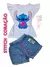 CONJUNTO JEANS STITCH CORAÇÃO.