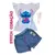 CONJUNTO JEANS STITCH CORAÇÃO.