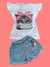 CONJUNTO JEANS GATINHO DE LAÇO. vc - MC MODA KIDS