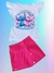conjuntos infantil stitch nuvem,com short saia em bengaline pink. - MC MODA KIDS