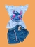 Conjunto jeans infantil stitch luxo. na internet