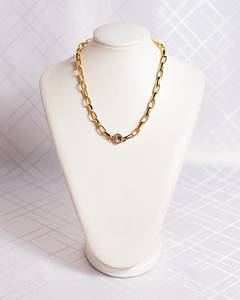 Choker elos quadrados ponto de luz