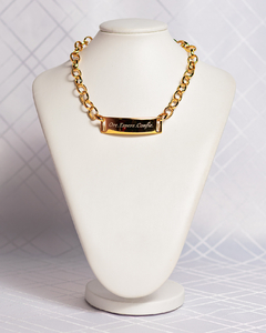 Choker elo português com placa, ore, espere e confie