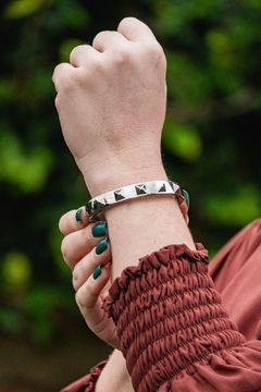 Bracelete elementos geométricos na cor ródio