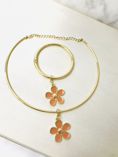 Colar aro flor laranja - comprar online