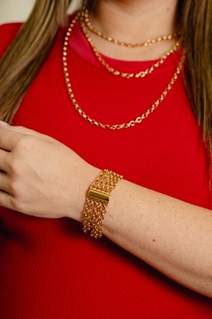 Pulseira tripla em elo português - comprar online