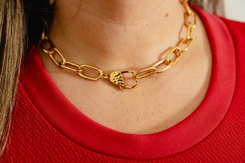 Choker em maxi elos fecho organico