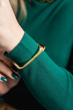 Bracelete quadrado grosso ouro