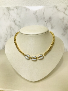 Choker buzios azuis