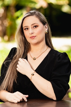 Pulseira elo português com esfera - comprar online