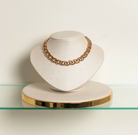 Choker maxi elos duplos, peça moderna e sofisticada