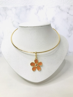 Colar aro flor laranja
