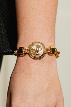 Pulseira Espírito Santo com dizer lindo e fecho de imã