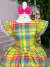 Vestido Banana Club Junino Xadrez Amarelo - comprar online