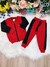 Conjunto de Moletom Jaqueta e Calça Vermelho C/ Preto Marca: Ollelê - comprar online
