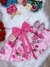 Vestido Infantil Marfim Peito Nervura Saia Rosa Florida 04 ao 16 na internet