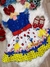 Vestido Infantil Branca de Neve Azul Renda Pérolas Princesa