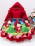 Vestido Infantil Chapeuzinho Vermelho Floral com Capuz 1 ao 3 e 6 ao 10