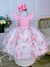 Vestido Infantil Rosa Peito e Cinto Strass Jardim das Rosas 2 e 4 ao 12 - comprar online