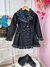 Casaco Sobretudo Infantil Suede Preto Pelúcia Grafite C/ Botão - loja online