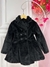 Casaco Sobretudo Infantil Pelúcia Forrado Preto Luxo Botão - loja online