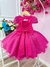 Vestido Infantil Barbie Pink Saia Glitter Laço Cinto Pérolas Sku: 0988PK na internet
