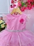 Vestido Infantil Barbie Rosa Glitter Cinto Strass Broche Flor Sku: 4049RS - comprar online