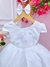 Vestido Infantil Branco C/ Aplique Borboletas Laço e Pérolas Sku: 20067BR na internet